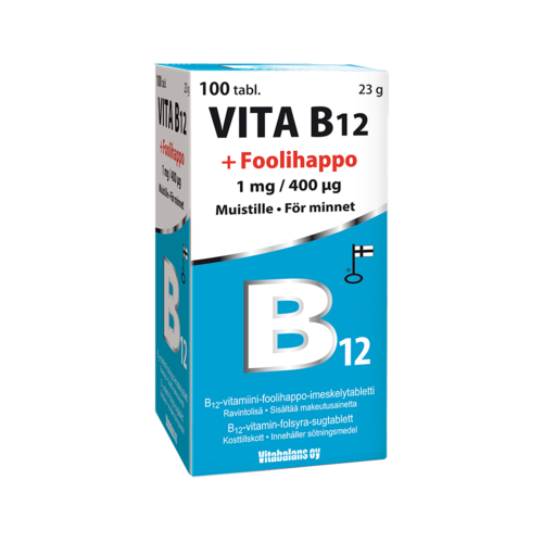 Vita-B12 + Foolihappo 100 tabl