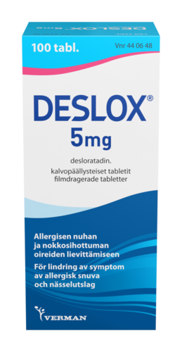 DESLOX tabletti, kalvopäällysteinen 5 mg 100 fol