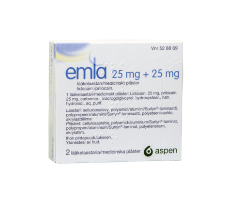 EMLA lääkelaastari 25/25 mg yksittäispakattu 2 x 1 kpl