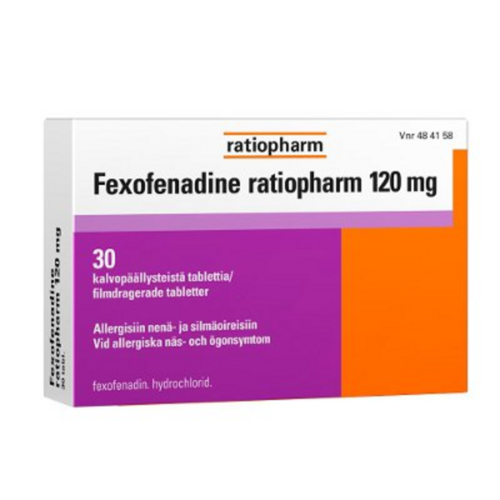 FEXOFENADINE RATIOPHARM tabletti, kalvopäällysteinen 120 mg 30 fol