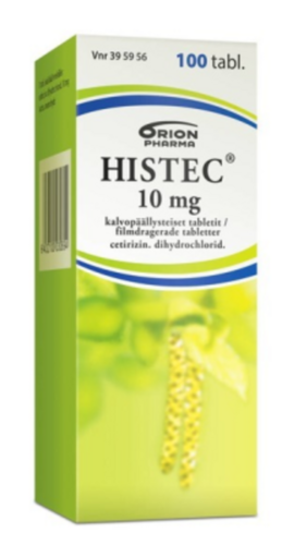 HISTEC tabletti, kalvopäällysteinen 10 mg 100 fol
