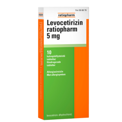 LEVOCETIRIZIN RATIOPHARM tabletti, kalvopäällysteinen 5 mg 10 fol