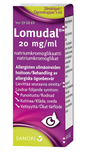 LOMUDAL silmätipat, liuos 20 mg/ml 5 ml