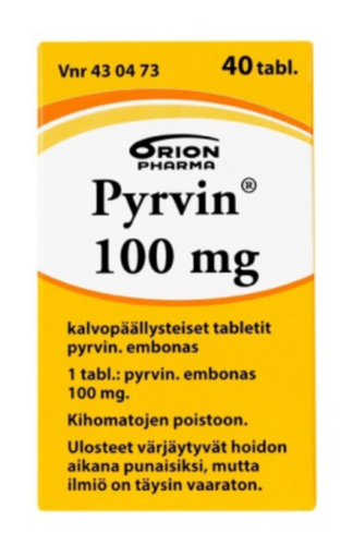 PYRVIN tabletti, kalvopäällysteinen 100 mg 40 kpl