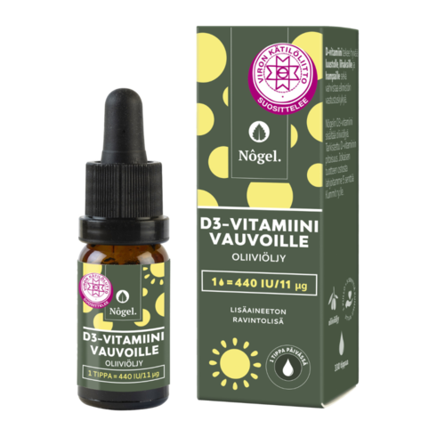 Nogel D3-vitamiini oliiviöljy 440 IU/tippa 10 ml