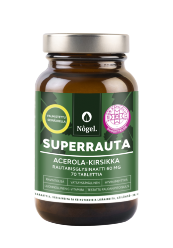 Nogel Superrauta Acerola-kirsikka 60 mg 70 tabl