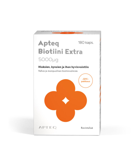 Apteq Biotiini Extra 5000 mikrog 180 kaps