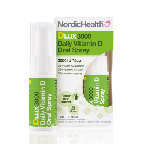Nordic Health DLux 3000 D3-suihke 75 mikrog 15 ml