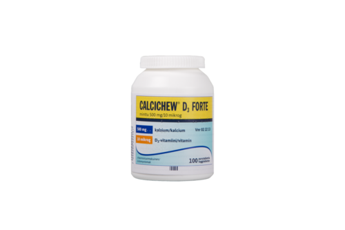 CALCICHEW D3 FORTE MINTTU purutabletti 500 mg/10 mikrog 100 kpl