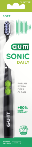 GUM Sonic Daily paristohammasharja sis. paristo musta 1 kpl