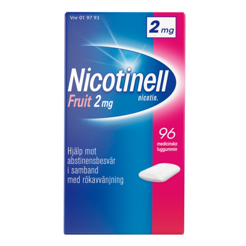 NICOTINELL FRUIT lääkepurukumi 2 mg 96 fol