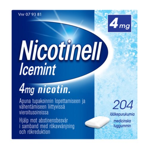 NICOTINELL ICEMINT lääkepurukumi 4 mg 204 fol