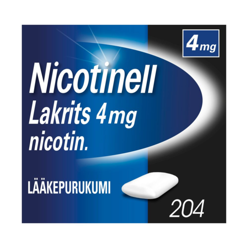 NICOTINELL LAKRITS lääkepurukumi 4 mg 204 fol