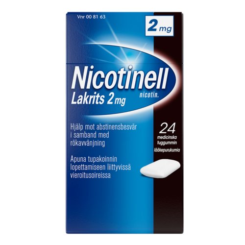 NICOTINELL LAKRITS 2 mg lääkepurukumi 24 fol