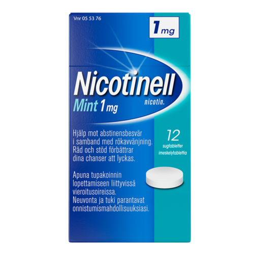 NICOTINELL MINT imeskelytabletti 1 mg 12 fol