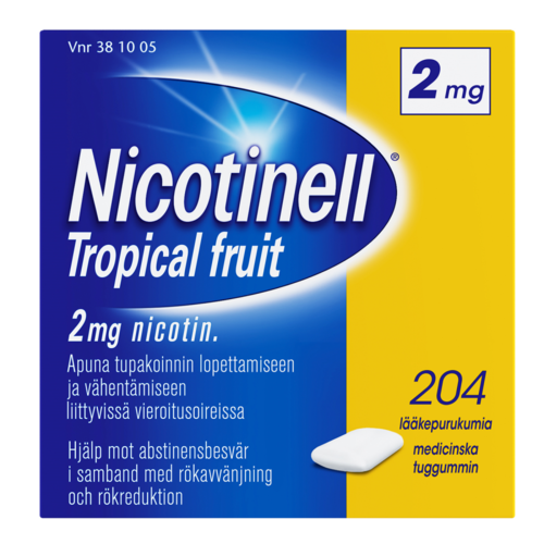 NICOTINELL TROPICAL FRUIT lääkepurukumi 2 mg 204 fol