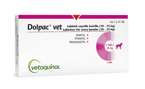 Dolpac Vet tabletti 500.70 mg / 124.85 mg / 125.00 mg 3