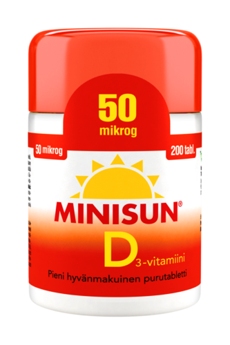 MINISUN D-VITAMIINI 50 MIKROG 200 kpl