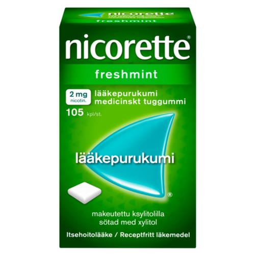 NICORETTE FRESHMINT lääkepurukumi 2 mg 105 fol
