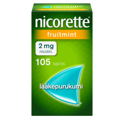 NICORETTE FRUITMINT lääkepurukumi 2 mg 105 fol
