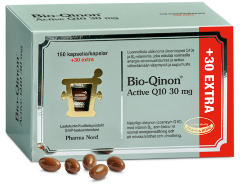 BIO-QINON Q10 30MG EXTRAPAKKAUS 150 + 30 tabl