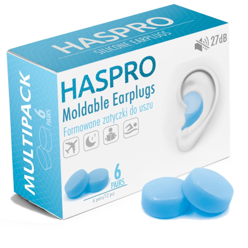 Haspro MOLDABLE silikonikorvatulpat sininen 6 paria