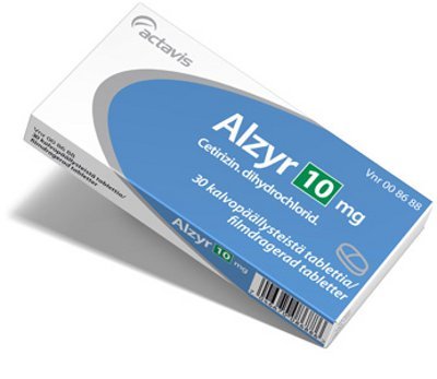 ALZYR 10 mg tabl, kalvopääll 30 fol
