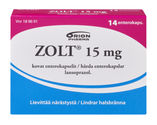 ZOLT enterokapseli, kova 15 mg 14 fol