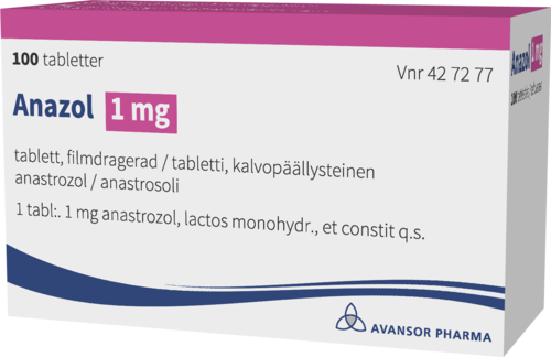 ANAZOL 1 mg tabletti, kalvopäällysteinen 1 x 100 fol
