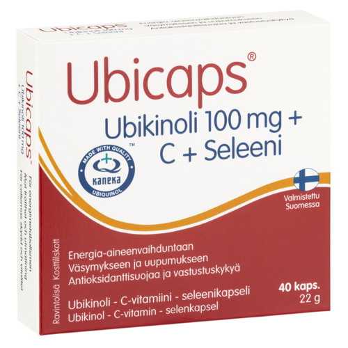 Ubicaps Ubikinoli 100 mg +C +Seleeni 40 kapselia