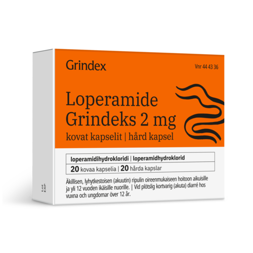 LOPERAMIDE GRINDEKS kapseli, kova 2 mg 20 fol